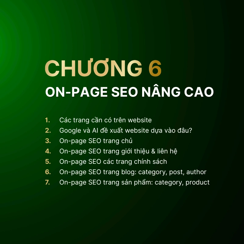 Giáo trình Chương 6: On-page SEO nâng cao cho từng loại website