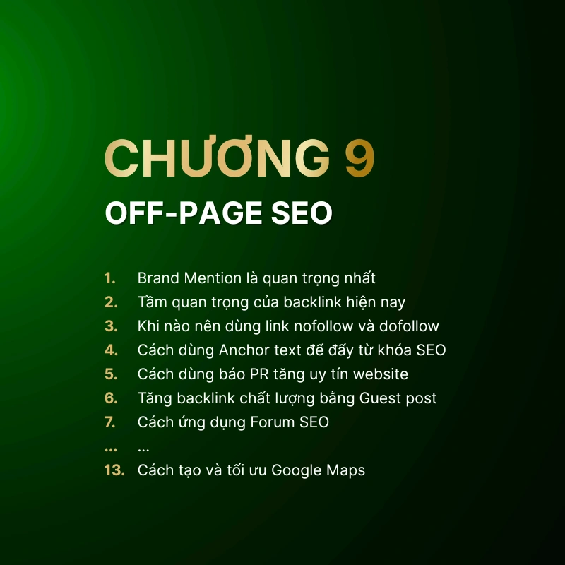 Giáo trình Chương 9: Off-page SEO xây dựng Backlink an toàn