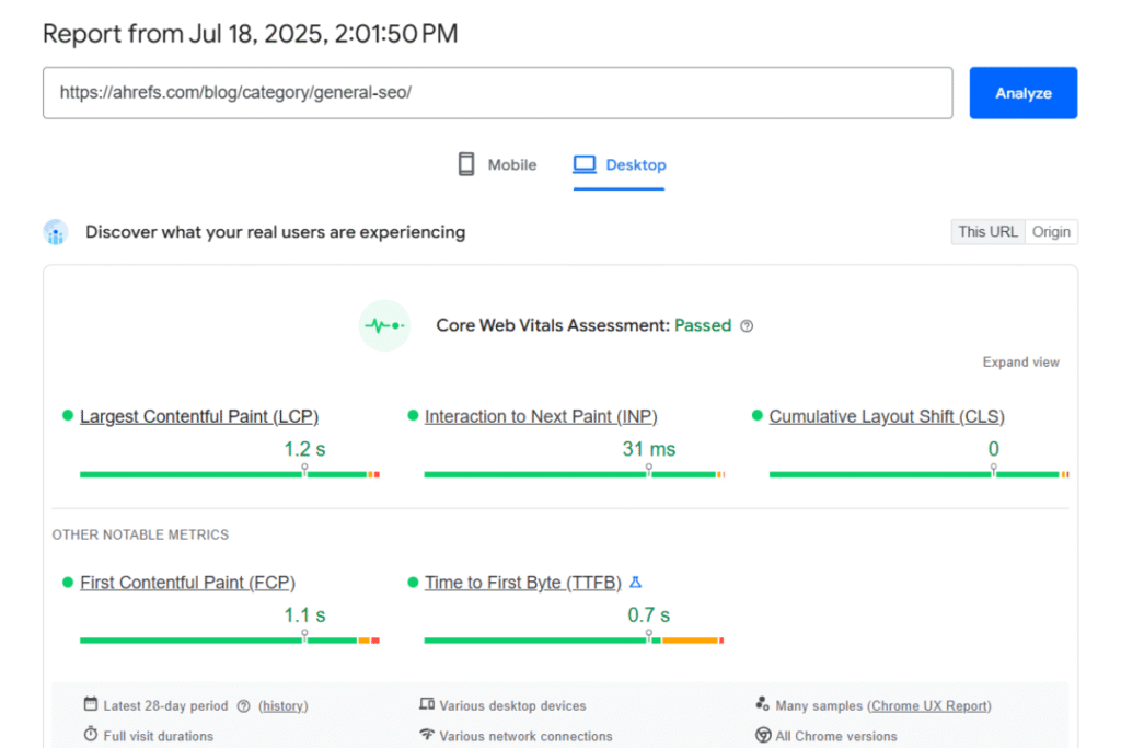 SEO là gì? Công việc chính và 8 lưu ý khi SEO website 12 Báo cáo CWV của Google PageSpeed Insights