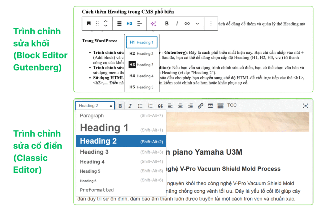 Thẻ Heading là gì? 4 Cách tối ưu và 3 điều cần tránh khi tối ưu thẻ Heading tốt cho Google nhất 6 Cách thêm Heading trong WordPress