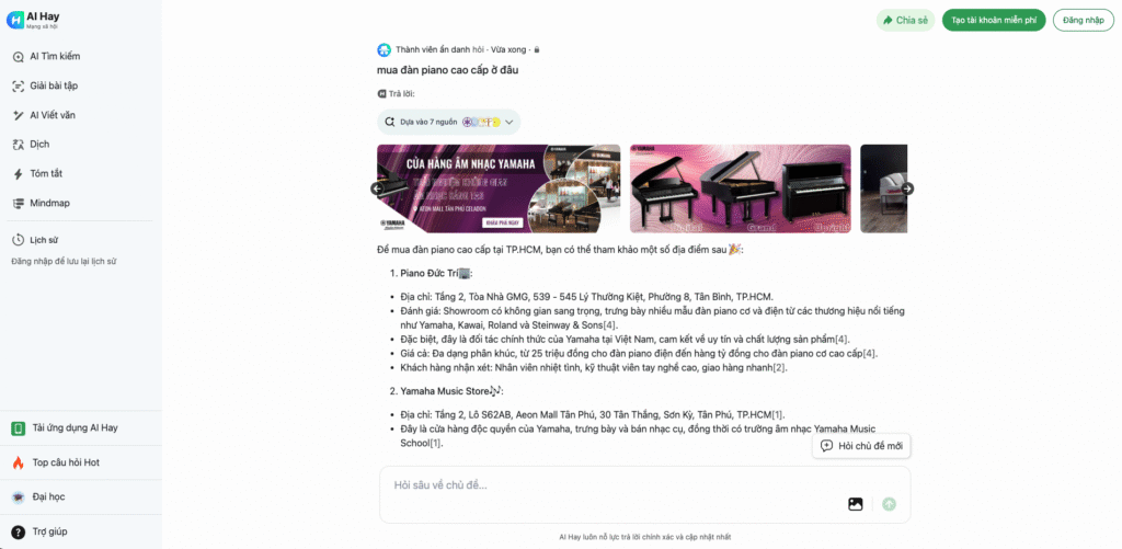 Piano Đức Trí đã sử dụng giải pháp "AI-Friendly SEO Framework" và được AI Hay đề xuất.