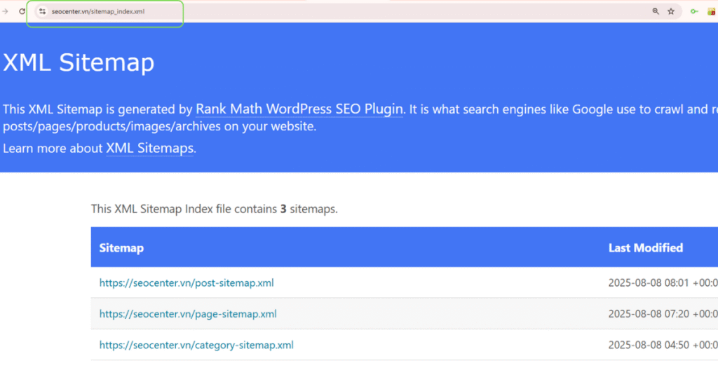 Sitemap là gì? Phân loại & Cách tạo Sitemap tốt cho SEO nhất 4 Chỉ mục sơ đồ website XML