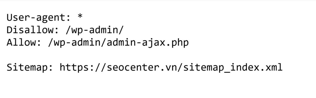 File Robot txt của SEO Center