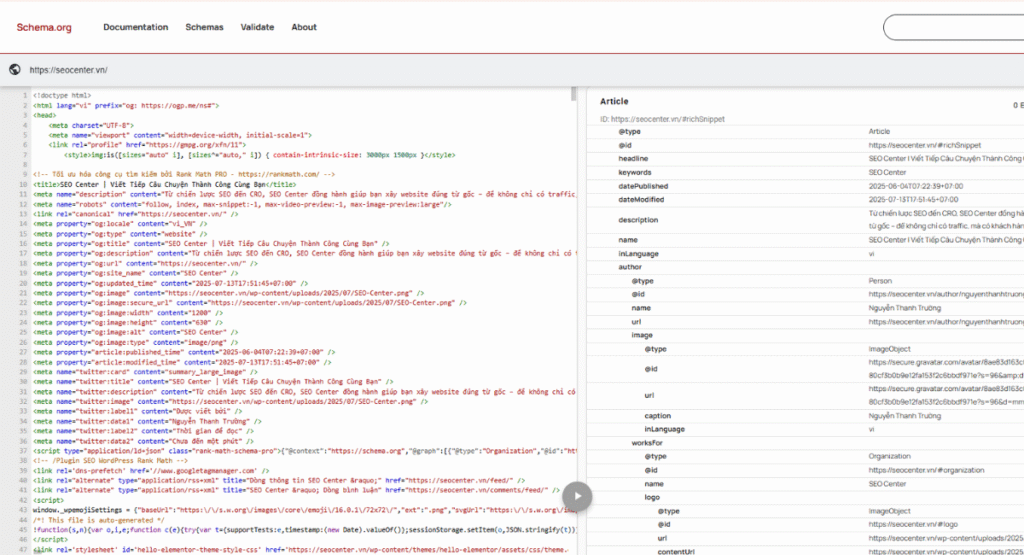 Schema Markup là gì? Cách làm Schema tốt nhất cho Google 2025 12 Kiểm tra schema bằng Schema.org Markup Validator