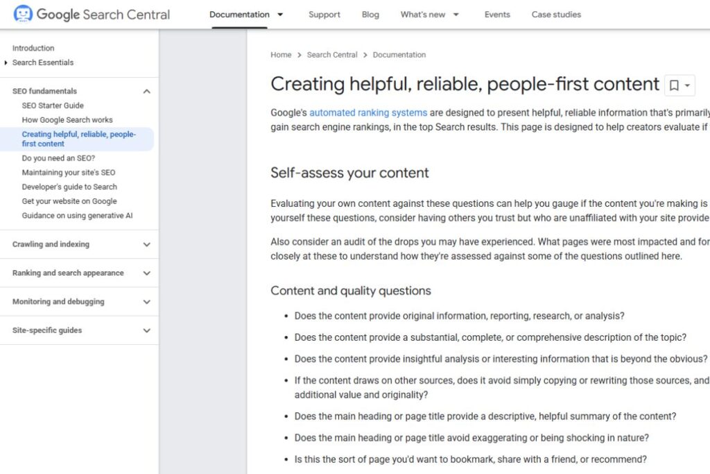Quy trình SEO tổng thể website Top 1 với 8 bước tiêu chuẩn 4 Tuân thủ các tiêu chí Creating helpful, reliable, people-first content của Google