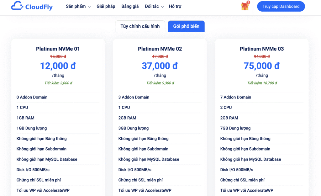 CloudFly là nhà cung cấp dịch vụ hosting uy tín tại Việt Nam, được vận hành bởi Công ty TNHH Phần mềm iNET, một đơn vị lớn và đáng tin cậy trong lĩnh vực tên miền và hosting. CloudFly cung cấp đa dạng các gói hosting từ cơ bản đến cao cấp, phù hợp với nhiều nhu cầu khác nhau của người dùng.