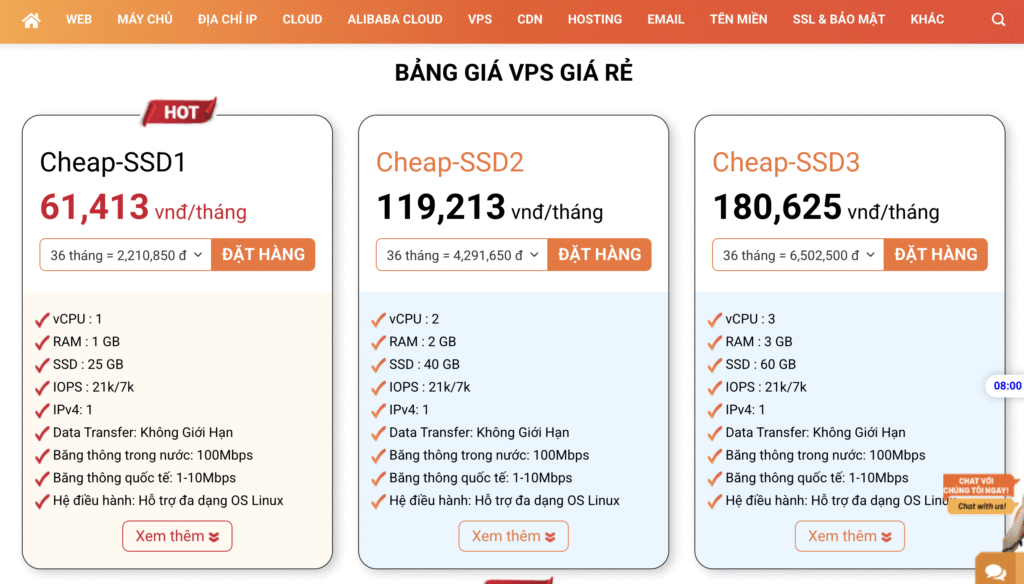 Nên thuê VPS ở đâu uy tín? Top 20 VPS giá rẻ tốt nhất 2025 5 VPS giá rẻ của VinaHost nhận được đánh giá tích cực nhờ giá cả cạnh tranh, hạ tầng mạnh mẽ (Data Center Tier 3, SSD RAID 10), hiệu năng ổn định với uptime cao 99.9%, cùng nhiều tính năng hữu ích như hỗ trợ quản trị toàn diện qua Virtualizor, chống DDoS, và hỗ trợ kỹ thuật 24/7. Đây là lựa chọn phù hợp cho cá nhân và doanh nghiệp nhỏ, tuy nhiên, cần lưu ý rằng bản backup tùy chọn sẽ có phí.