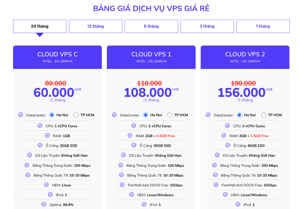 Nên thuê VPS ở đâu uy tín? Top 20 VPS giá rẻ tốt nhất 2025 7 VPS giá rẻ của LANIT được đánh giá là lựa chọn tốt nhờ mức giá chỉ từ 72.000 đồng/tháng, tích hợp ổ cứng SSD Enterprise, hệ thống server hiện đại, cho phép linh hoạt nâng cấp tài nguyên và có các biện pháp bảo mật như Firewall chống DDoS miễn phí. Dịch vụ cũng cung cấp khả năng backup dữ liệu hàng tuần và hỗ trợ chọn datacenter của FPT hoặc Viettel, đảm bảo tốc độ nhanh và tính ổn định cao.