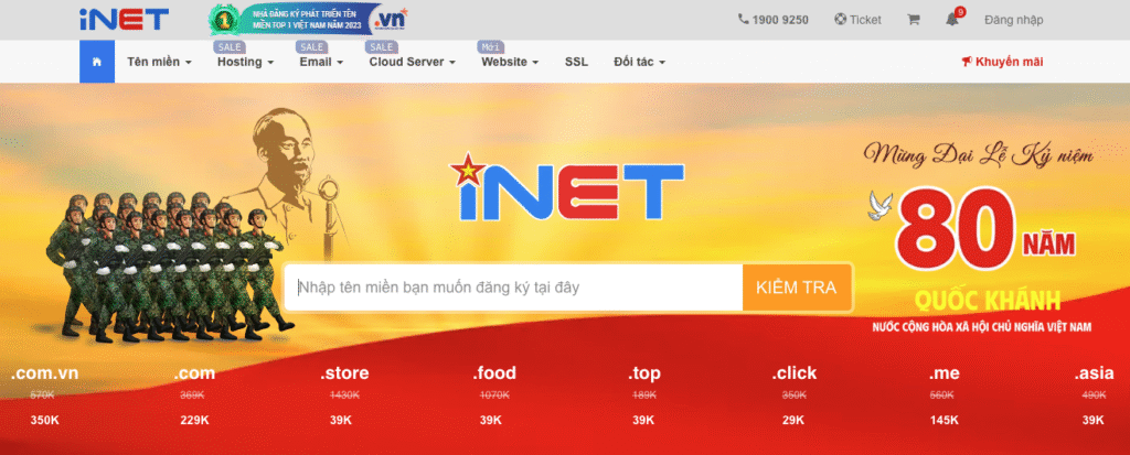 (Review) Đánh giá iNET: Đăng ký tên miền, Hosting, VPS 1 Tên miền tại iNET được đánh giá là uy tín và đáng tin cậy, với hệ thống hiện đại, giao diện dễ sử dụng, và dịch vụ đa dạng như đăng ký, chuyển nhượng, cùng với dịch vụ hỗ trợ khách hàng tại thị trường Việt Nam. iNET cũng cung cấp các công cụ liên quan như định giá tên miền và dịch vụ backorder tên miền, tuy nhiên, một số người dùng phản hồi về tốc độ hỗ trợ khách hàng còn chậm.