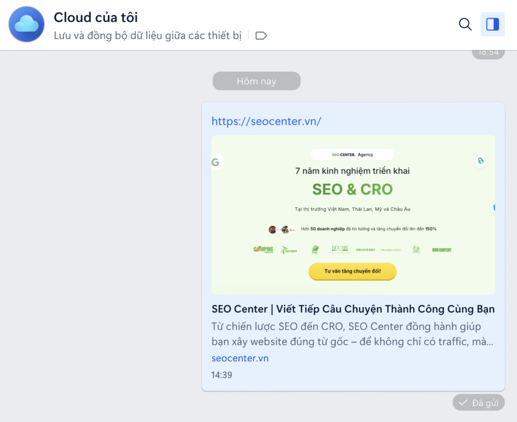 Title Tag là gì? 6 cách tối ưu Title tốt nhất cho SEO 3 Thẻ title xuất hiện khi bạn gửi link qua Zalo, Facebook hoặc Telegram