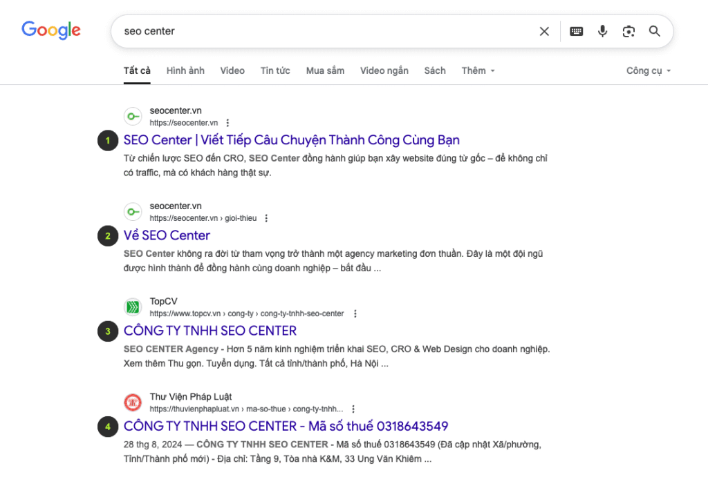SEO Center Extension - Tiện ích nhỏ, sức mạnh lớn 11 Giúp bạn xem được thứ hạng của website trên Google