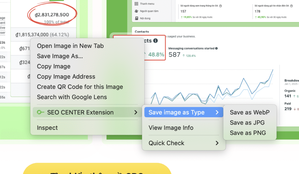 SEO Center Extension - Tiện ích nhỏ, sức mạnh lớn 14 Tải hình định dạng WebP, PNG, JPG một cách nhanh chóng
