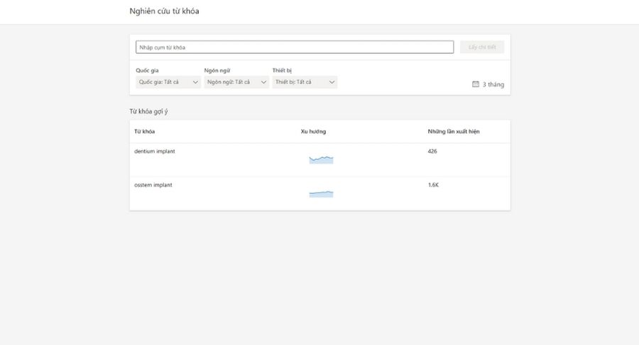 Nghiên cứu và chọn từ khóa cho Bing