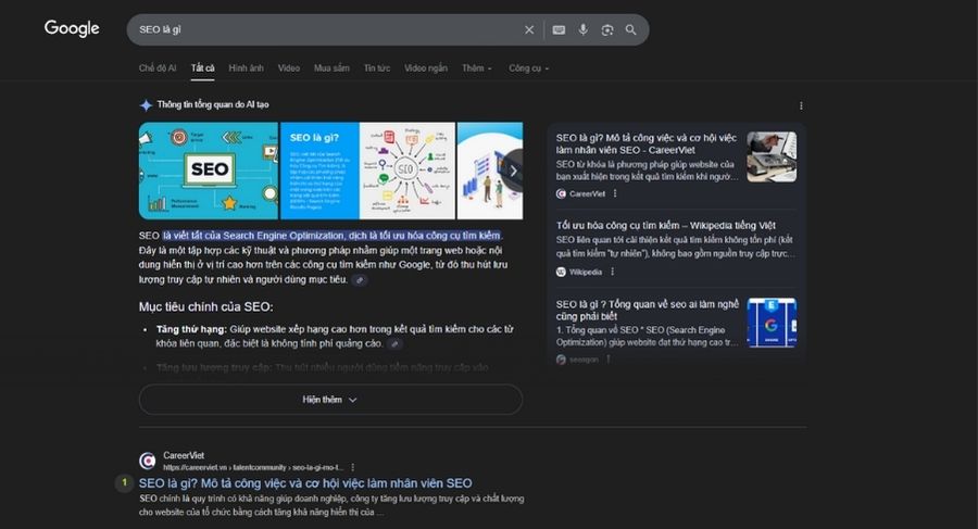 SERPS của từ khóa mang ý định Thông tin – Informational Intent