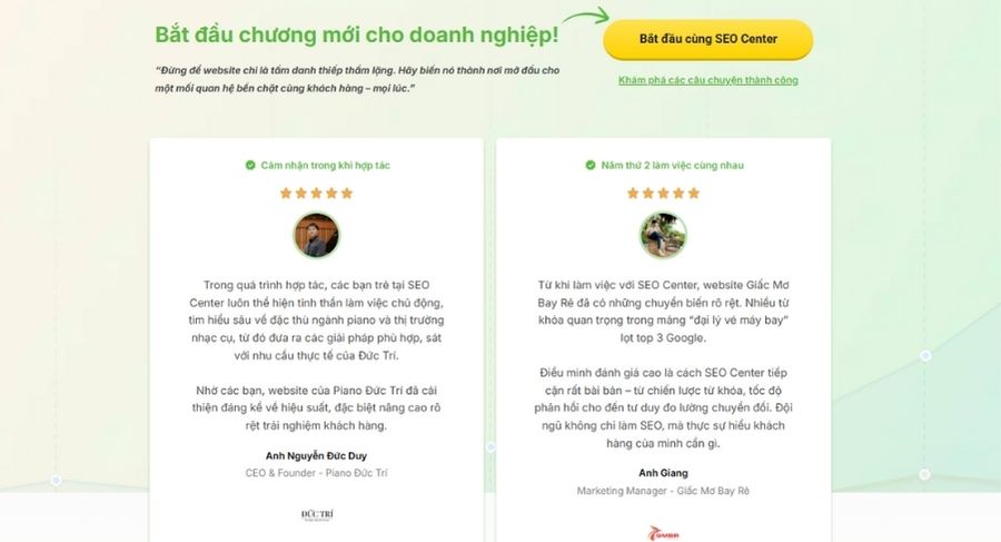 Section công bố các bằng chứng xã hội