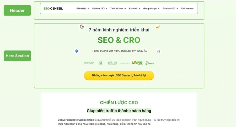 Tối ưu phần Logo và Hero Section