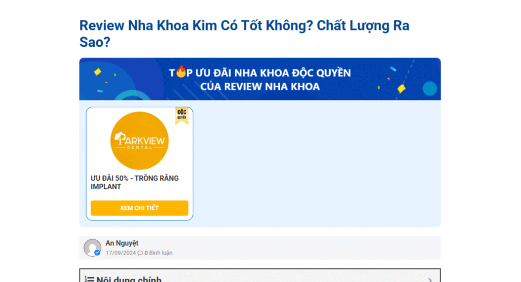 Tuyến nội dung Review, đánh giá thương hiệu_website