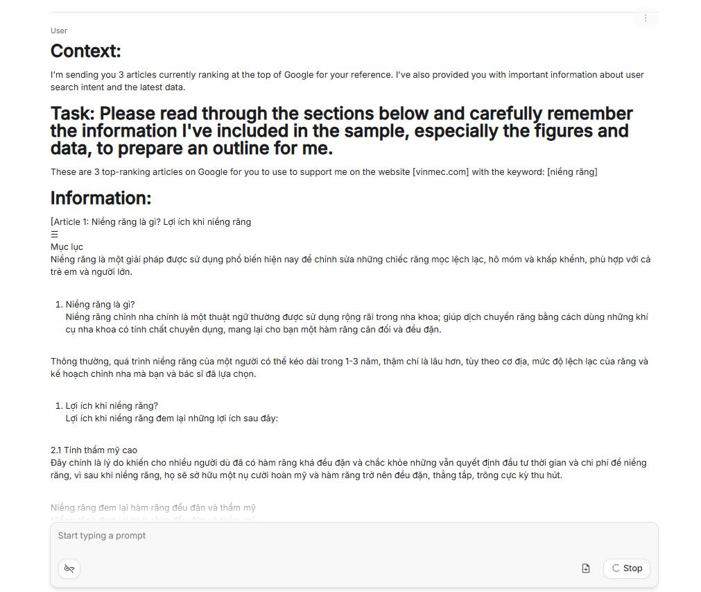 Bước 5: Tổng hợp và phân tích nội dung của các đối thủ đang top trên Google