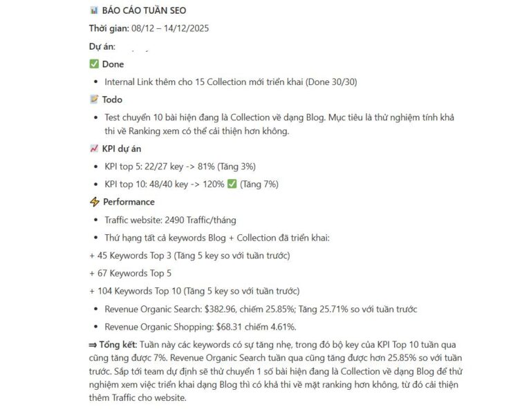 Bước 7: Báo cáo & Tối ưu liên tục