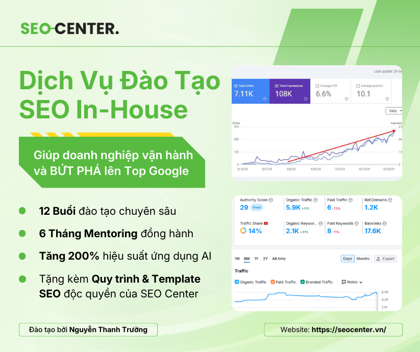 Dịch vụ đào tạo SEO In-House dành cho doanh nghiệp của SEO Center