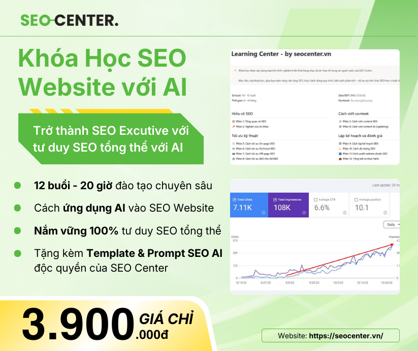 Khóa học SEO website với AI 2 Khóa Học SEO Website với AI của SEO Center