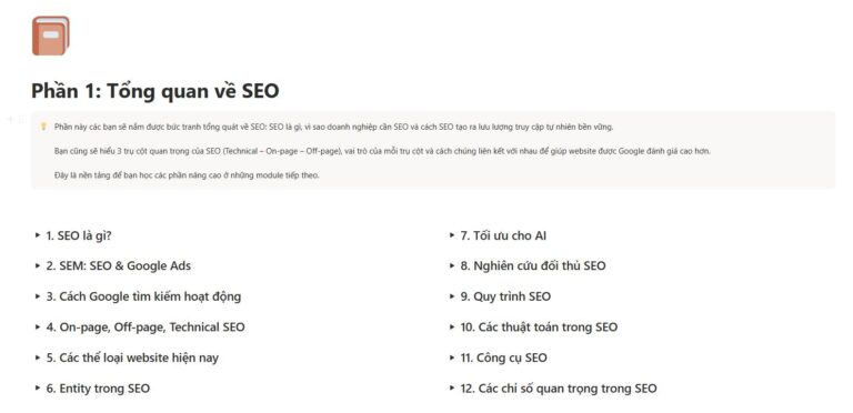 Buổi 1: Audit tổng thể & Chiến lược SEO Business