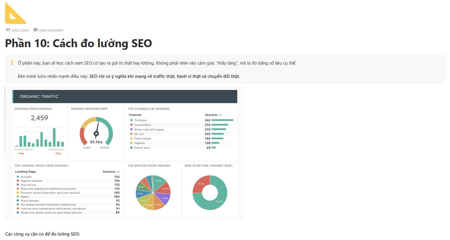 Nội dung buổi 10 Cách đo lường SEO