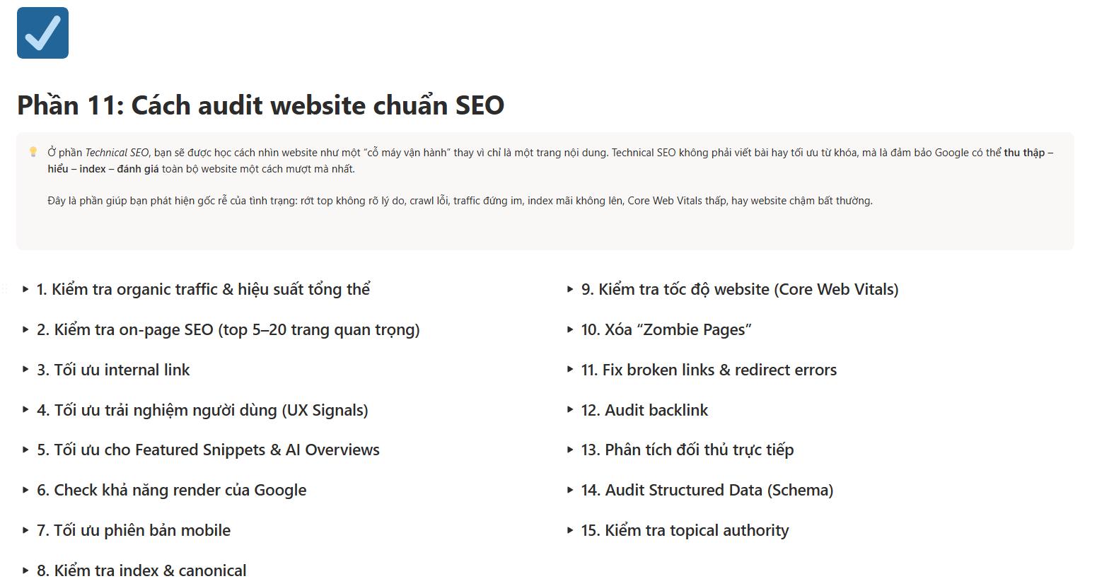 Nội dung buổi 11 Cách làm báo cáo SEO