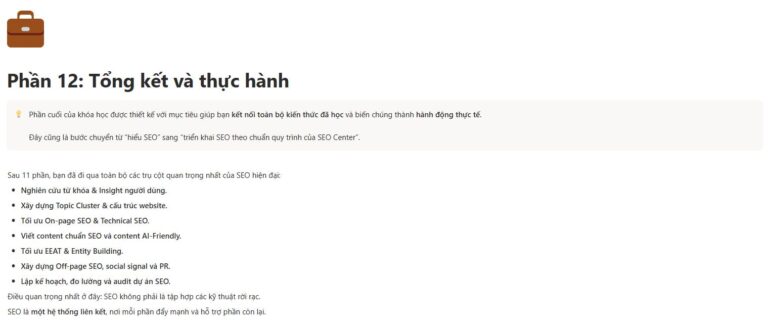 Buổi 12: Tổng kết & Chuyển giao quy trình