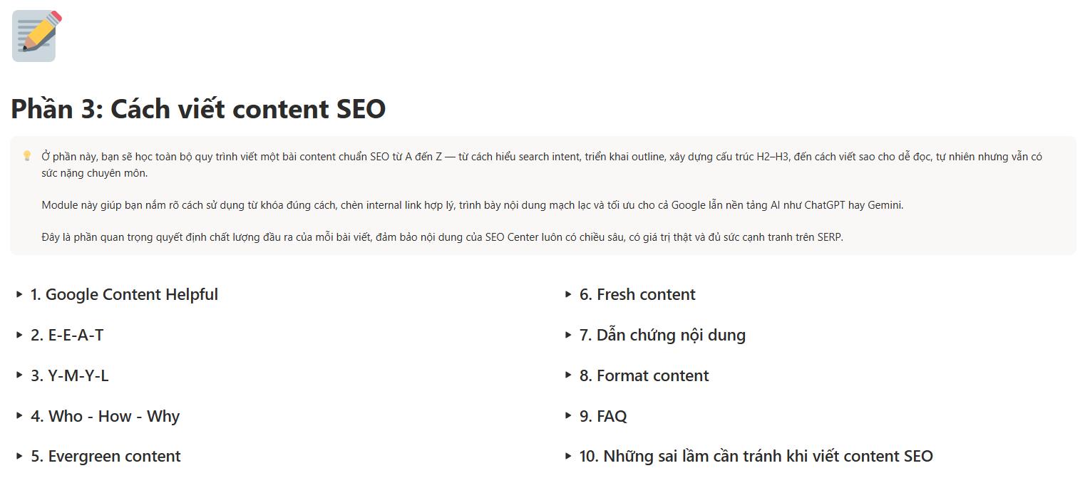 Nội dung buổi 3 Mindset Content SEO