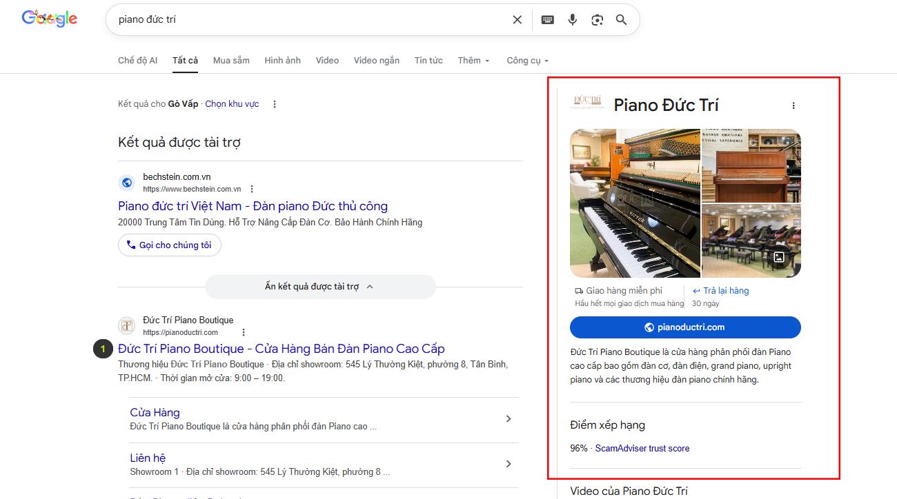 Xây dựng entity cho Brand, giúp định danh thương hiệu trên Knowledge Panel