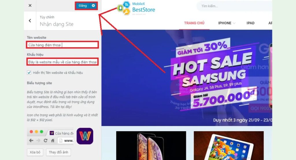 Cách thay đổi tên trang web trong WordPress