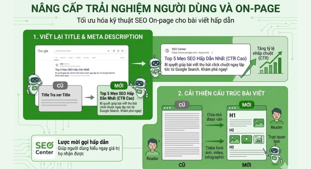 Nâng cấp trải nghiệm người dùng và On-page