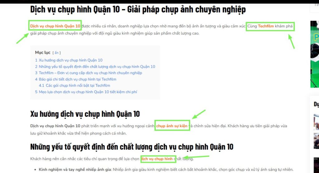 Nhồi nhét cả liên kết nội bộ lẫn liên kết ngoài vào cùng một đoạn