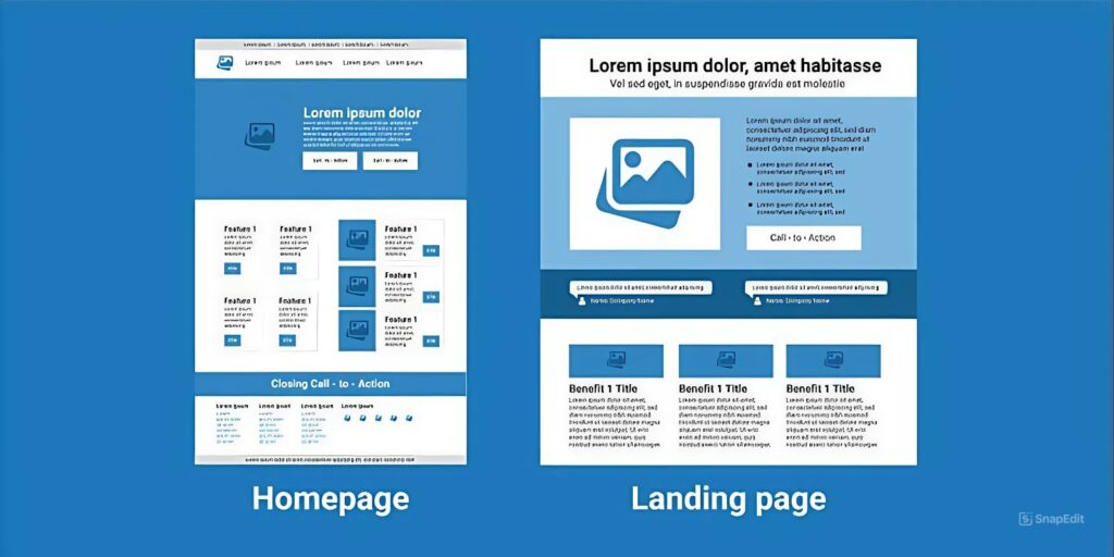 Sự khác biệt giữa Landing Page và website