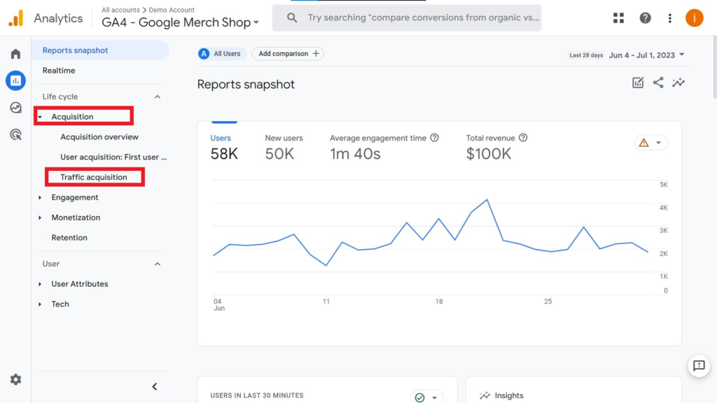 Phân tích hành động của người dùng qua google Analytics 4