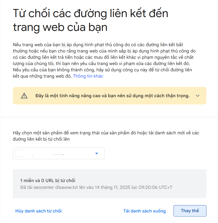 Đội ngũ SEO Center theo dõi backlink và Disavow link tránh tình trạng bị spam