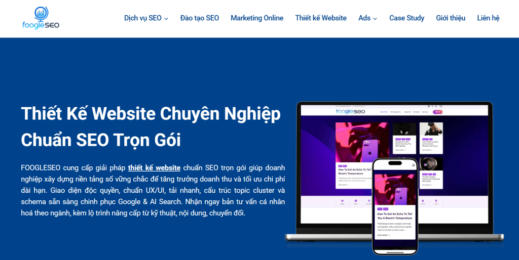 thiết kế web FOOGLESEO