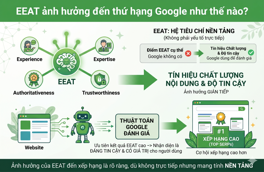 EEAT ảnh hưởng đến thứ hạng Google như thế nào