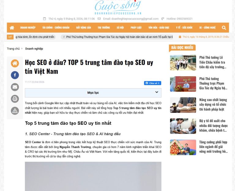 SEO Center là một trong những trung tâm đào tạo SEO & AI hàng đầu